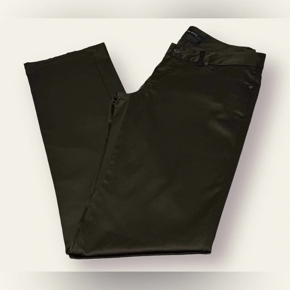 Zara Basic Satin Jeans / Pants / Trousers (Brown) - Picture 9 of 15